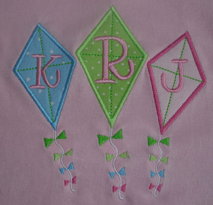 3 Kites Applique Design-spring, kite, summer