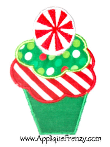 Christmas Cupcake Applique Design-christmas, pepermint, candy, snowman, santa
