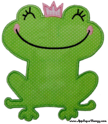 Frog Princess Applique Design-frog, princess, princess and the frog, queen, ribbit, fariy tale