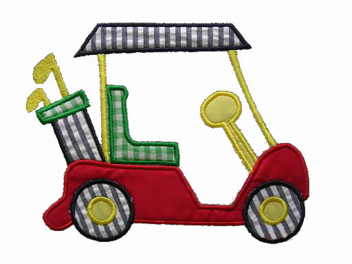 Golf Cart Applique Design-golf cart, boy