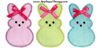 Marshmallow Bunnies Applique Design-