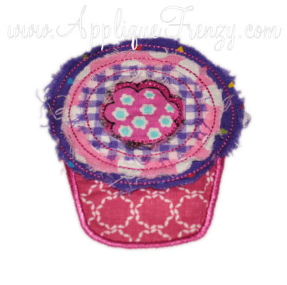 Raggy Cupcake Applique Design-cupcake, sweets, candy, raggy, birthday, bday