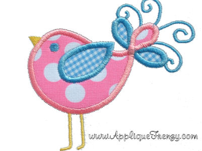 Swirly Bird Applique Design-bird, spring, swirly, whimsical, easter, summer