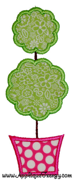 Topiary Applique Design-topiary, plant, tree, spring, flowers, easter, birds