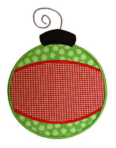 Banded Christmas Ornament Applique Design-christmas, ornament, winter
