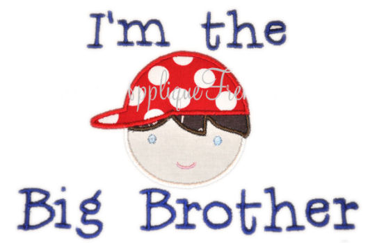 Big Brother Boy Applique Design-BIG BROTHER, LITTLE BROTHER, SIBLING