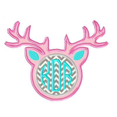 Deer Antlers Applique Design-