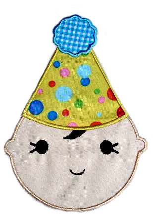 Birthday Hat Kid Applique Design-birthday boy, birthday hat kid, birthday baby 