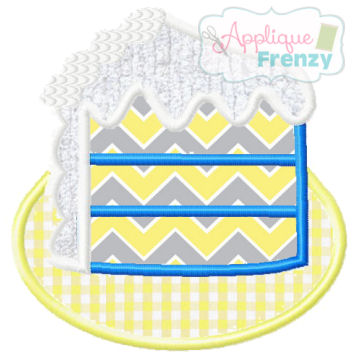 Cake Slice Applique Design-cake slice, birthday cake, 1st bday, cake in face, cake
