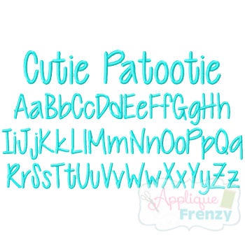 Cutie Patootie Embroidery Font-cutie font, itch 2 stich, itch to stitch, font, embroidery, ttf, boy font, girl font, script, print
