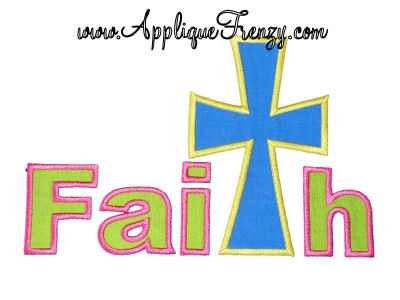 Faith Cross Applique Design-