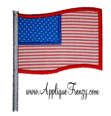 Flag Applique Design-flag, 4th of july, fourth, 