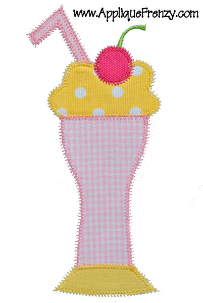 Ice Cream Float Applique Design-ice cream, summer, float, pool, spring, drinks, kelly's kids