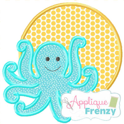 Octopus3 Circle Patch Applique Design-octopus, summer, sun, beach, cruis