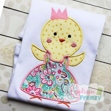 Princess Chick Applique Design-easter, bunny, princess chick, chick easter