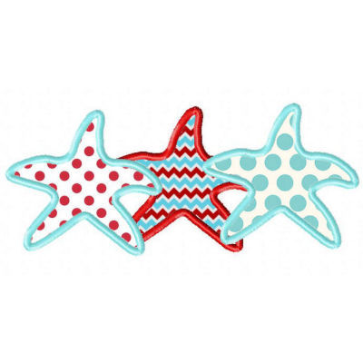 Starfish Trio Applique Design-