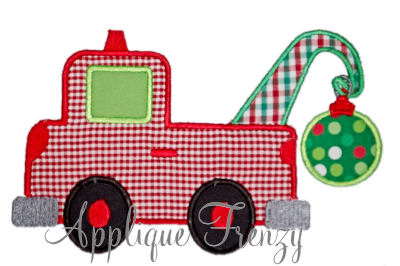 Christmas Tow Truck Applique Design-christmas, santa, ornament, tree, snow, boy christmas