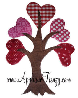 Tree of Hearts Applique Design-