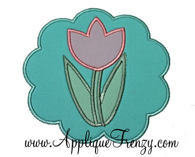 Tulip Scallop Patch Applique Design-