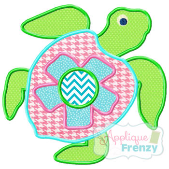 Turtle Applique Design-3 Variations-turtle girl summer