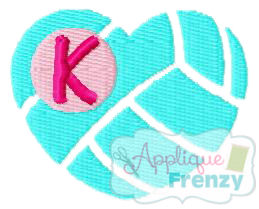 Volleyball Heart FILL Design-volleyball, vb, love, heart, embroidery