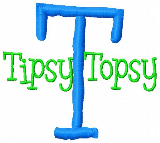Tipsy Topsy Font-tipsy, font, monogram, embroidery letters