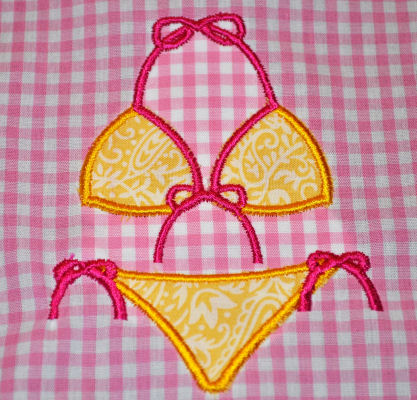 Bikini Applique Design-beach, summer, pool, bikini, swimsuit, swim