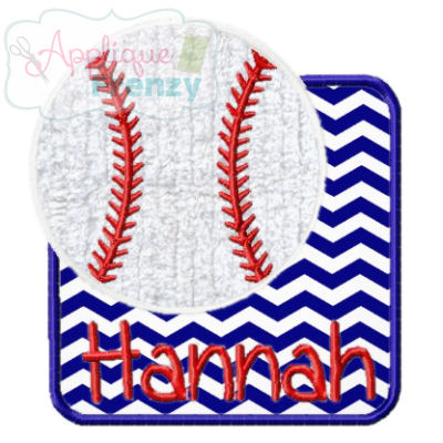 Baseball Square Patch Applique Design-baseball, baseball patch, ball
