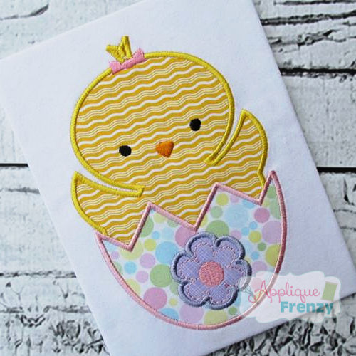 Chick in an Egg Applique Design-easter, chick, bunny