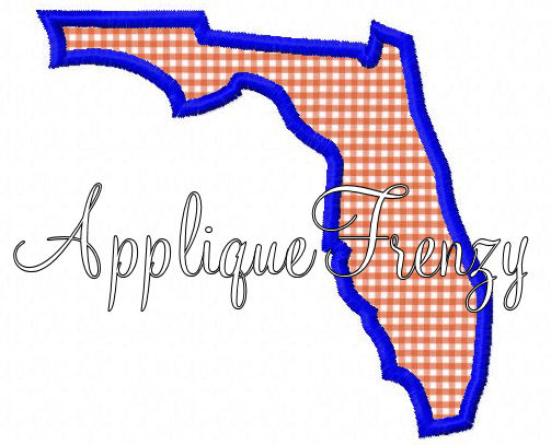 Florida Outline Applique Design-