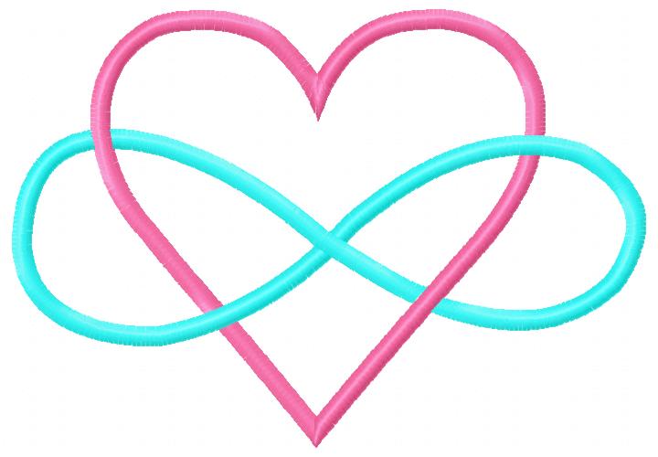Heart Infinity Embroidery Design-