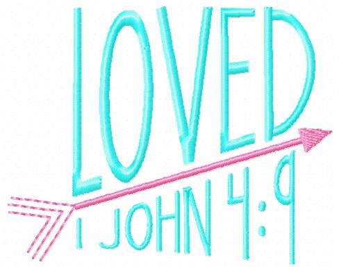 Loved Bible Verse Embroidery Design-loved, bible verse, baby. kids, children
