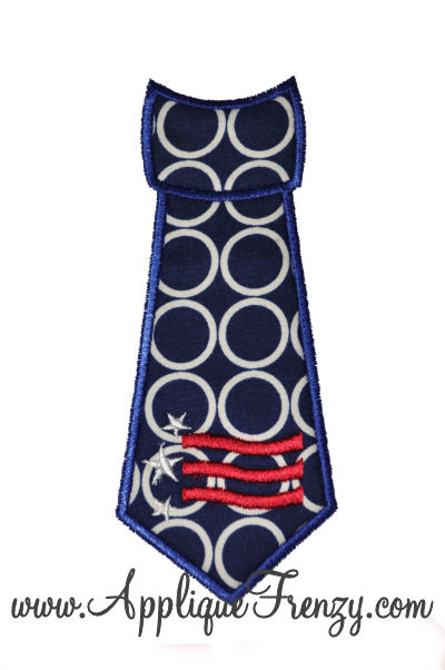 Wavy Stripes Necktie Applique Design-