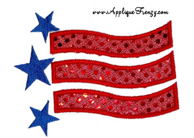 Stars and stripes Flag Applique Design-flag, usa, july 4th, stars and stripes