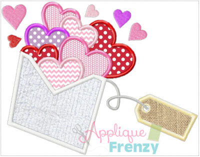 Hearts Envelope with Tag-Hearts, valentine, red hearts, heart, love
